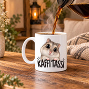 Herzbotschaft Kaffeetasse für Hamster Fans mit lustigem Spruch Kaffi Tassi