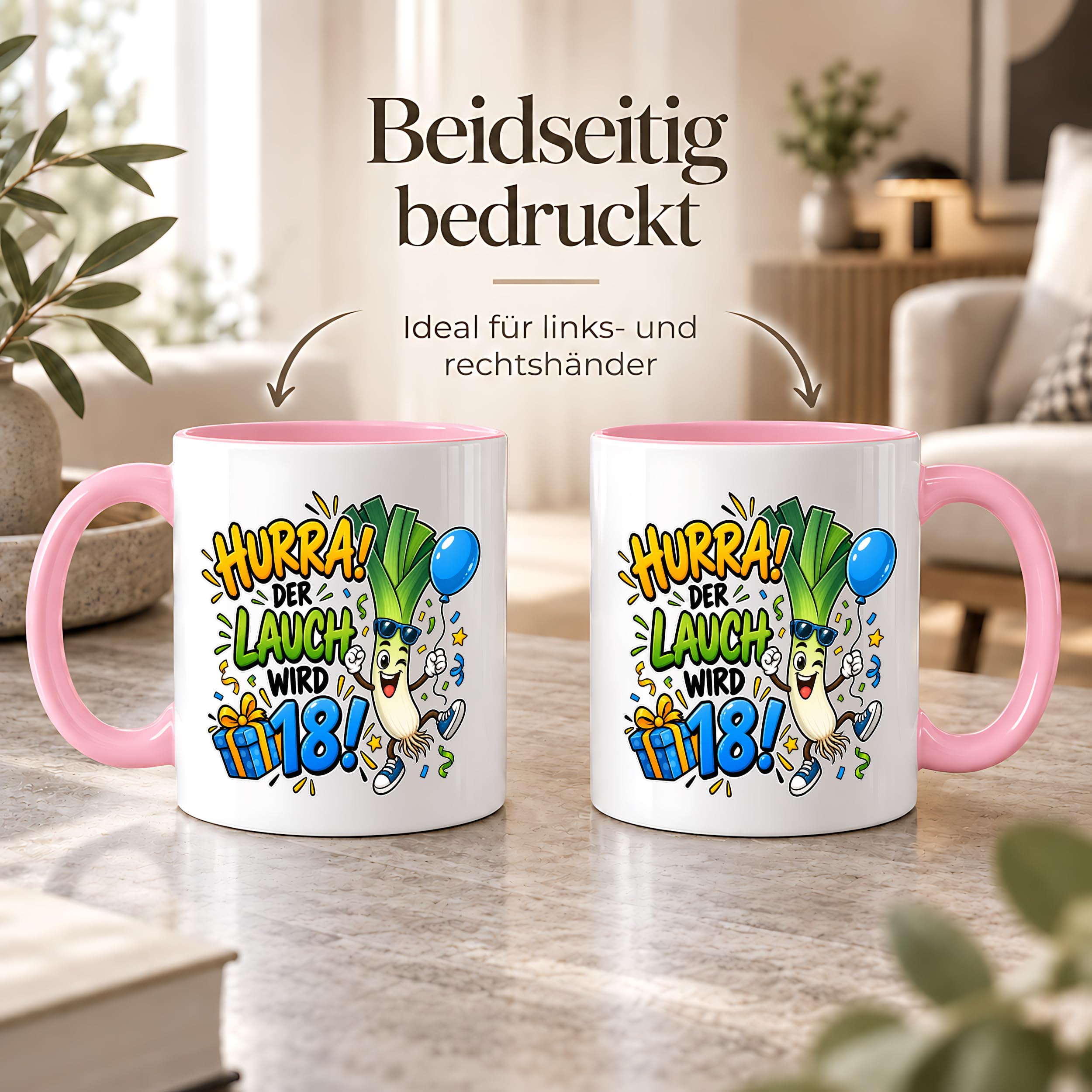 Herzbotschaft 18. Geburtstag Tasse Geburtstagsgeschenk für jungen Mann