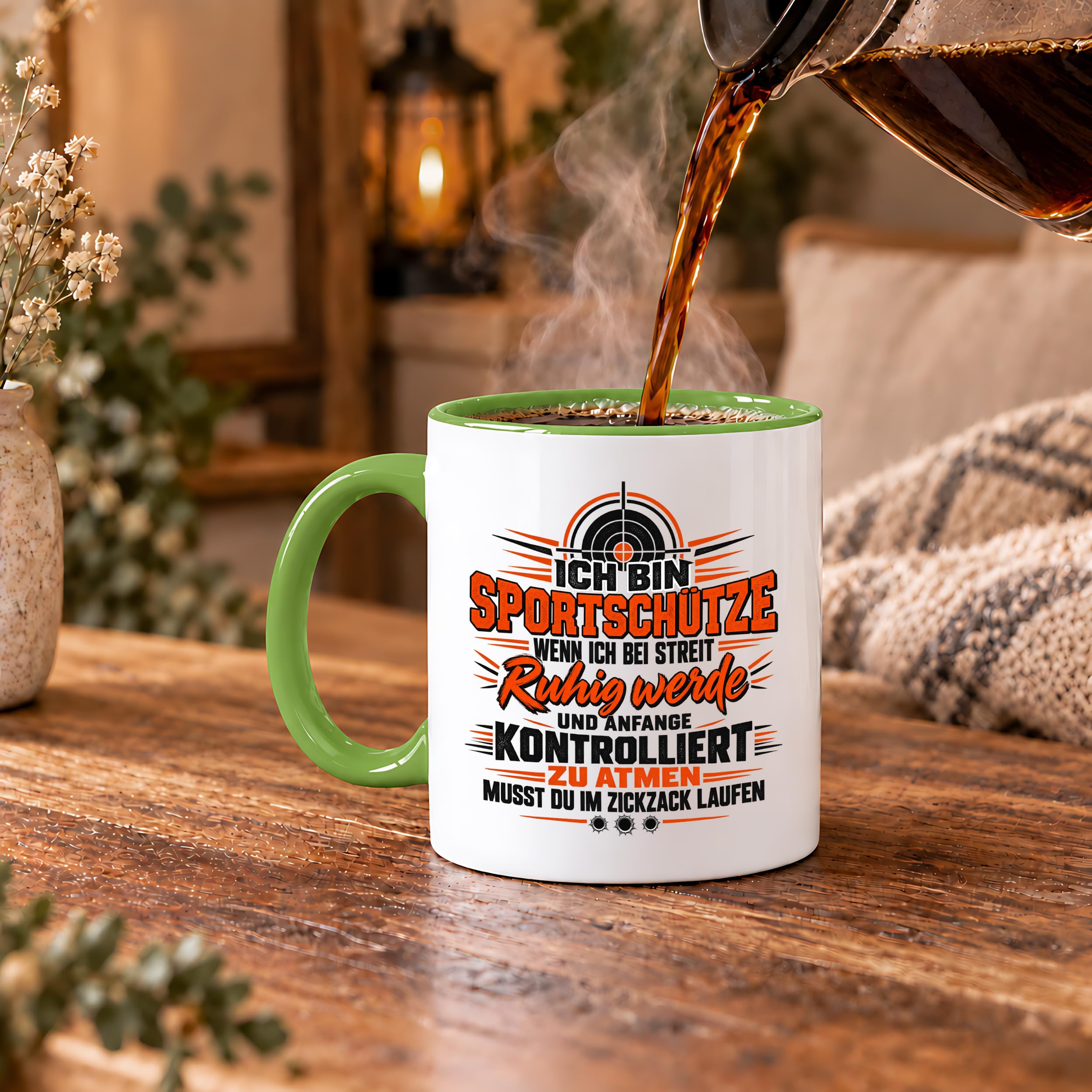 Herzbotschaft Tasse Sportschütze Geschenk Kaffeetasse Schützenverein