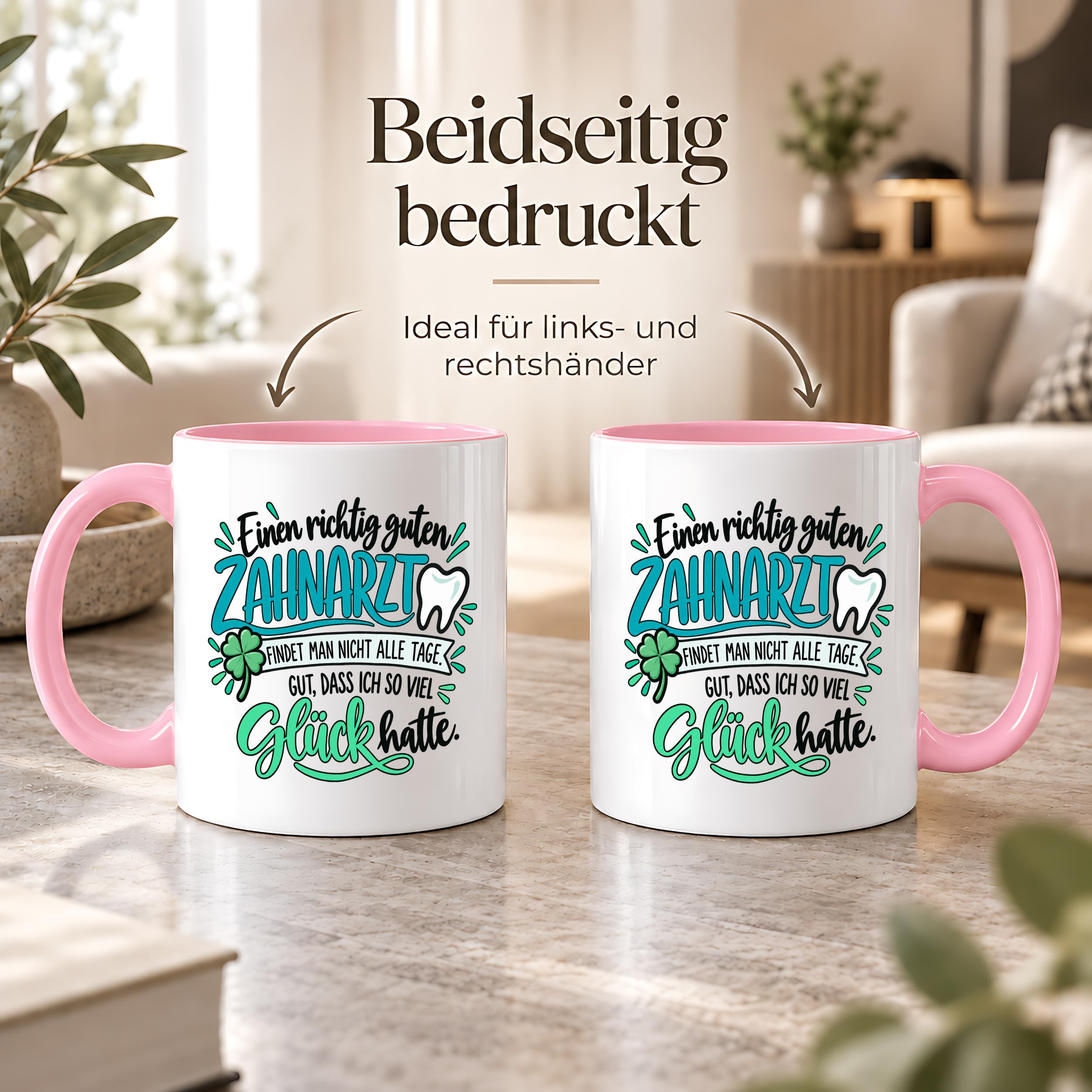 Herzbotschaft Zahnarzt Tasse - Danke Geschenk Kaffeetasse Zahnarztpraxis