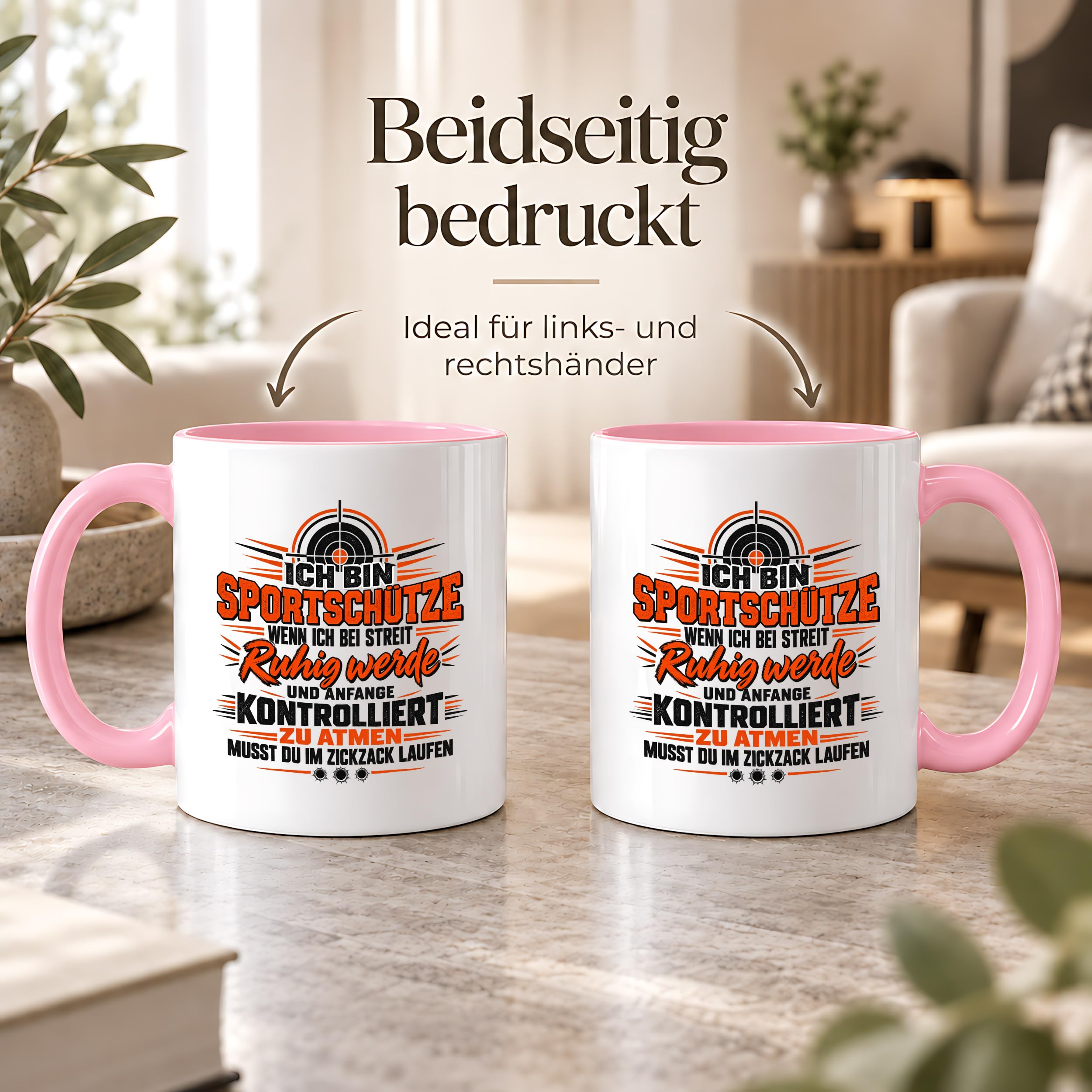 Herzbotschaft Tasse Sportschütze Geschenk Kaffeetasse Schützenverein