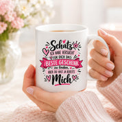 Herzbotschaft Tasse Schatz mit Spruch Das perfekte Geschenk Partner