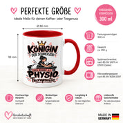 Herzbotschaft Tasse Physiotherapeutin Königin der Schmerzen Kaffeetasse
