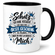 Herzbotschaft Tasse Geschenk Schatz Kaffeetasse für Freund Ehemann Teetasse