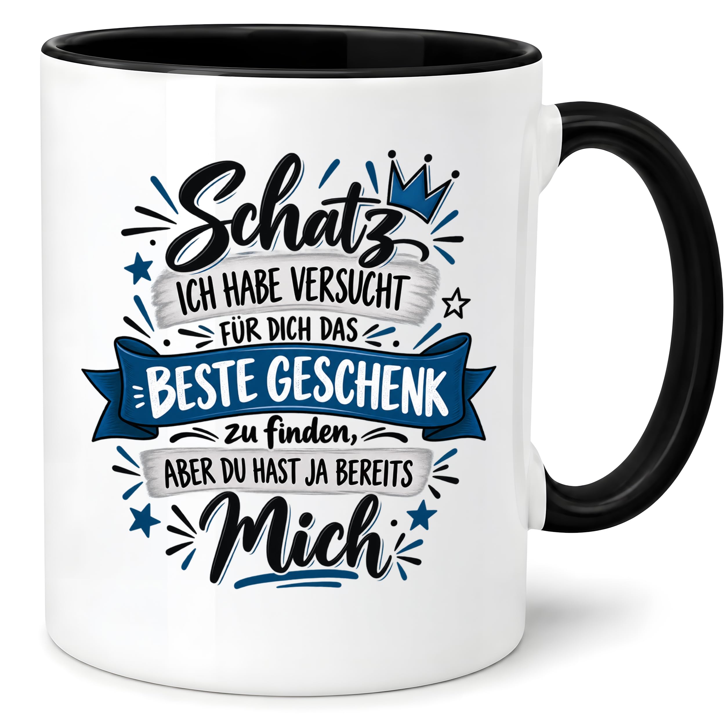 Herzbotschaft Tasse Geschenk Schatz Kaffeetasse für Freund Ehemann Teetasse