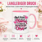 Herzbotschaft Tasse Geschenk Beste Oma der Welt Kaffeetasse