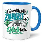 Herzbotschaft Zahnarzt Tasse - Danke Geschenk Kaffeetasse Zahnarztpraxis