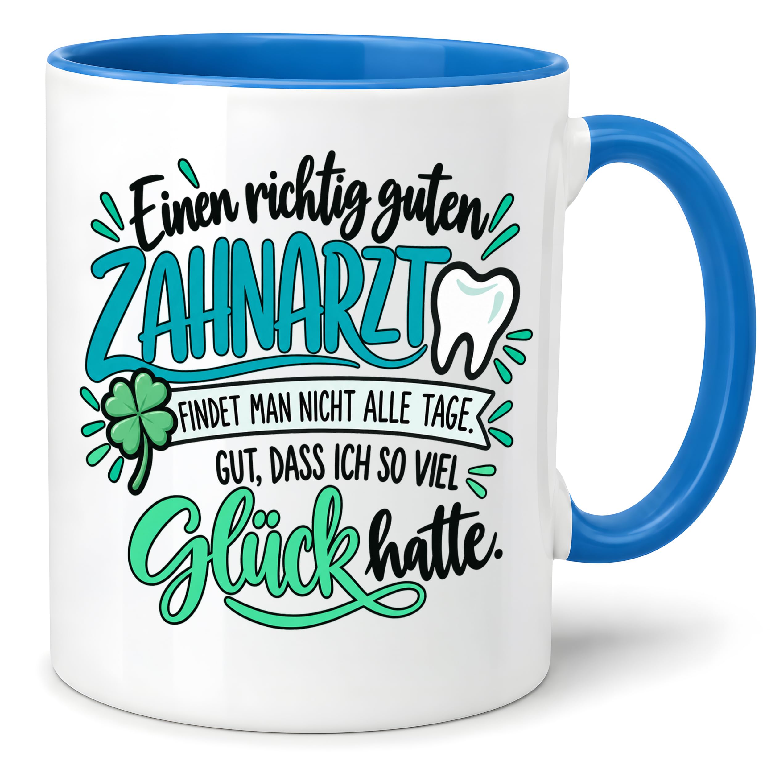 Herzbotschaft Zahnarzt Tasse - Danke Geschenk Kaffeetasse Zahnarztpraxis