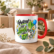 Herzbotschaft Tasse 17. Geburtstag – Kaffeetasse Geschenk für Jungen Mann