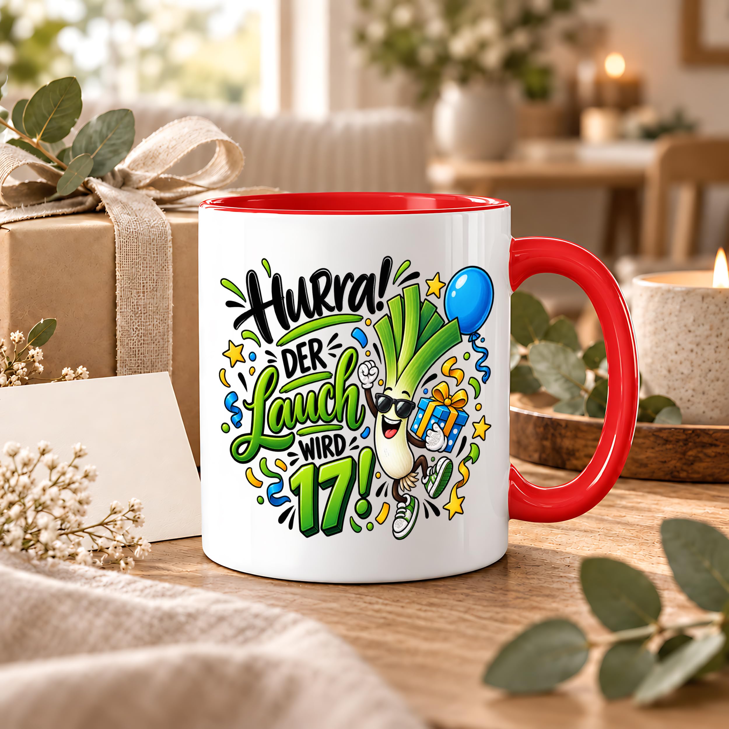 Herzbotschaft Tasse 17. Geburtstag – Kaffeetasse Geschenk für Jungen Mann