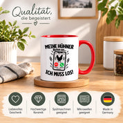 Herzbotschaft Kaffeetasse Meine Hühner rufen an ich muss los Tasse Geschenk