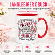 Herzbotschaft Tochter Tasse Geschenk von Mama Kaffeetasse hübsche Tochter