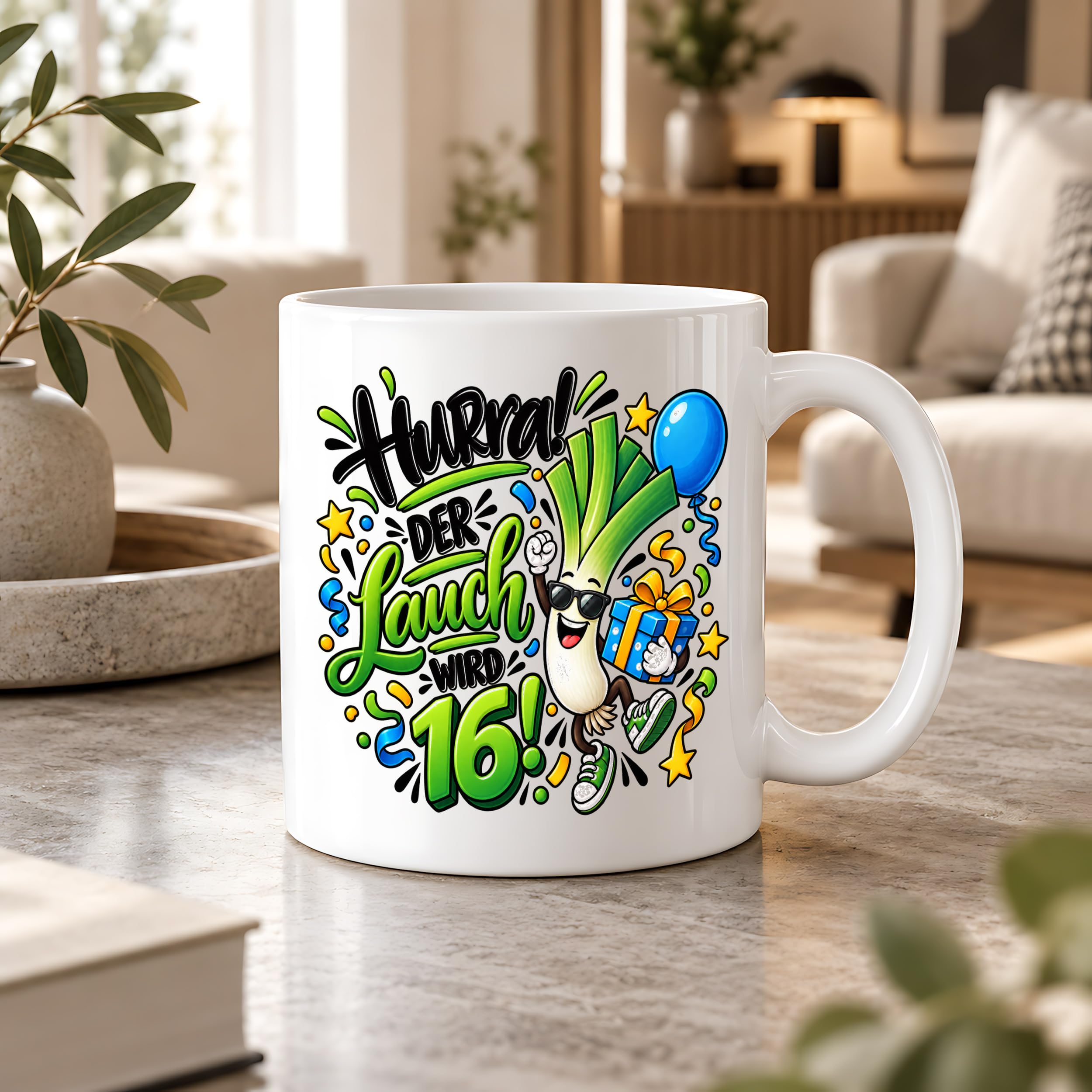 Herzbotschaft Tasse 16. Geburtstag – Kaffeetasse Geschenk für Jungen Mann