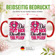 Herzbotschaft Tasse Fußpflege Kaffeetasse für Podologin mit lustigem Spruch