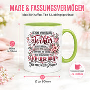 Herzbotschaft Tochter Tasse Geschenk von Mama Kaffeetasse hübsche Tochter