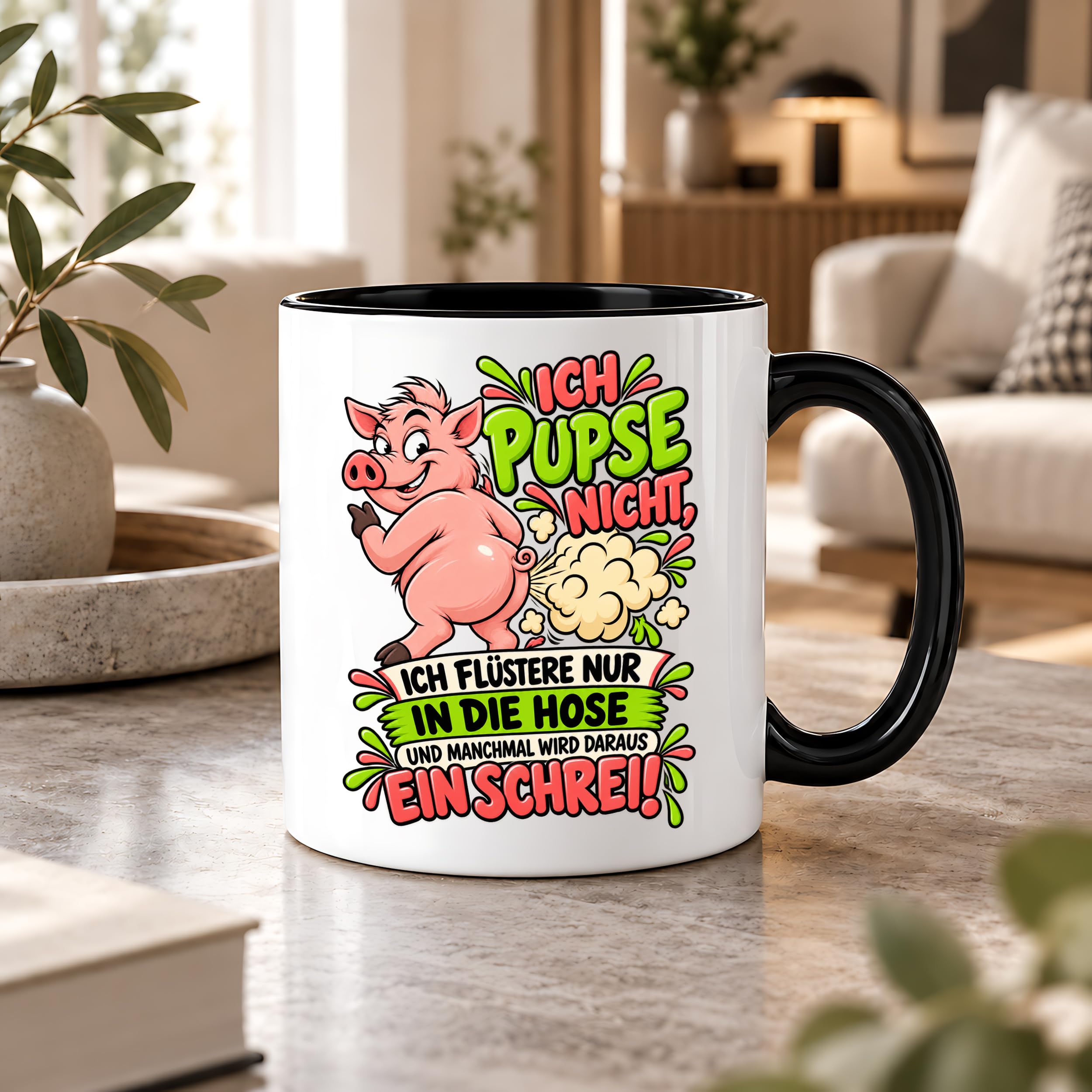 Herzbotschaft Tasse Ich pupse nicht Lustige Spruch Kaffeetasse Geschenk