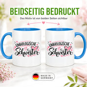 Herzbotschaft Tasse für beste Freundin Kaffeetasse Unbiologische Schwester