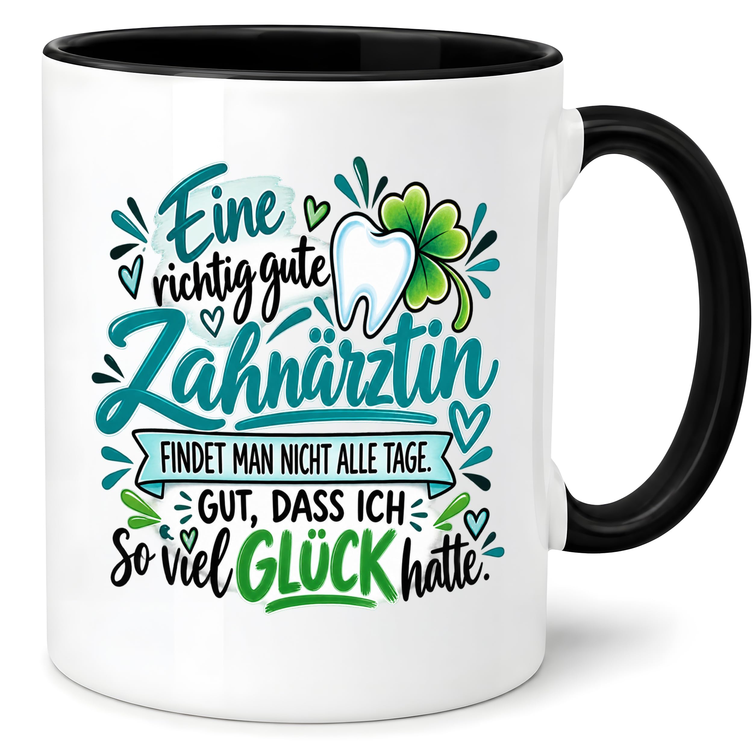 Herzbotschaft Zahnärztin Tasse Danke Kaffeetasse Geschenk in Zahnarztpraxis