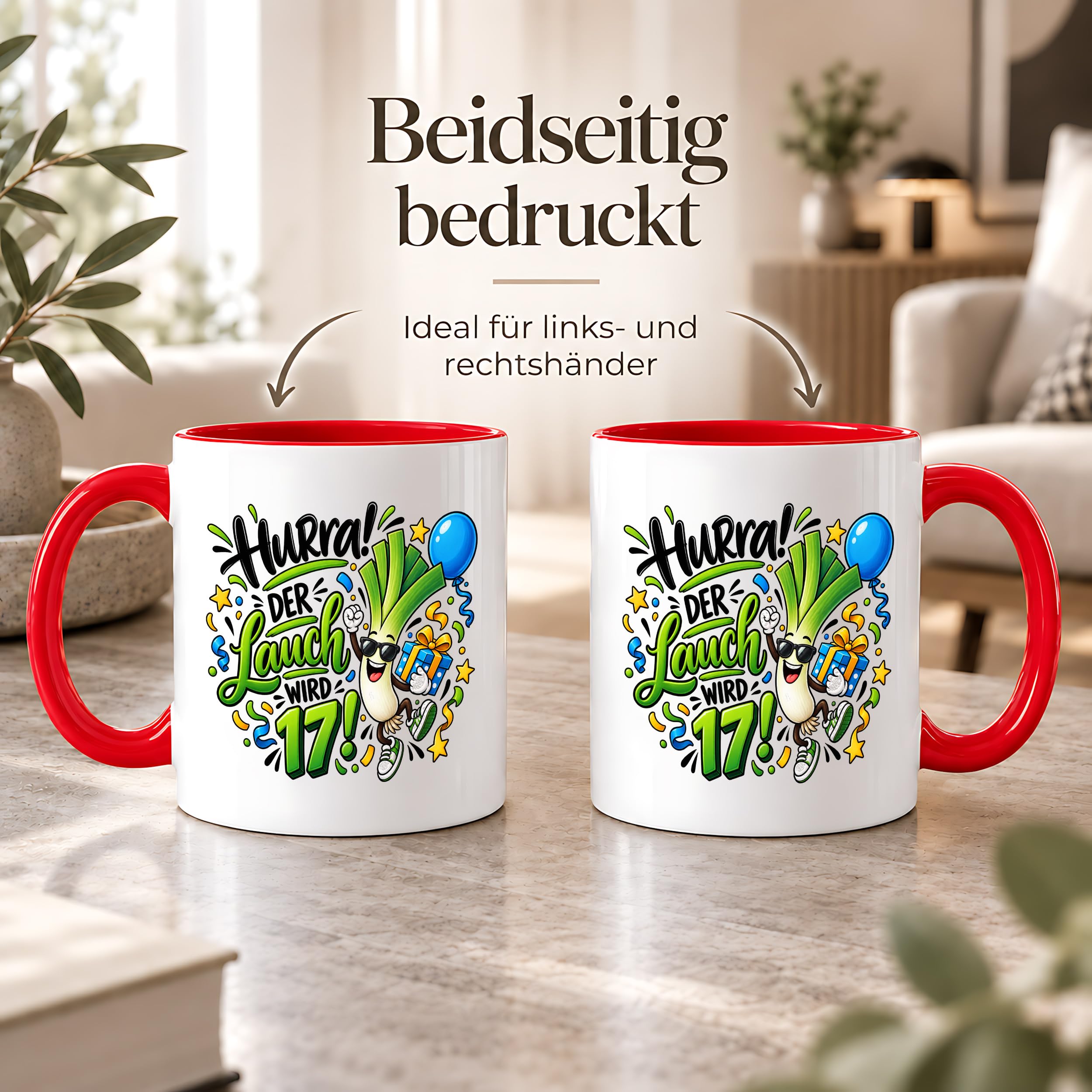 Herzbotschaft Tasse 17. Geburtstag – Kaffeetasse Geschenk für Jungen Mann