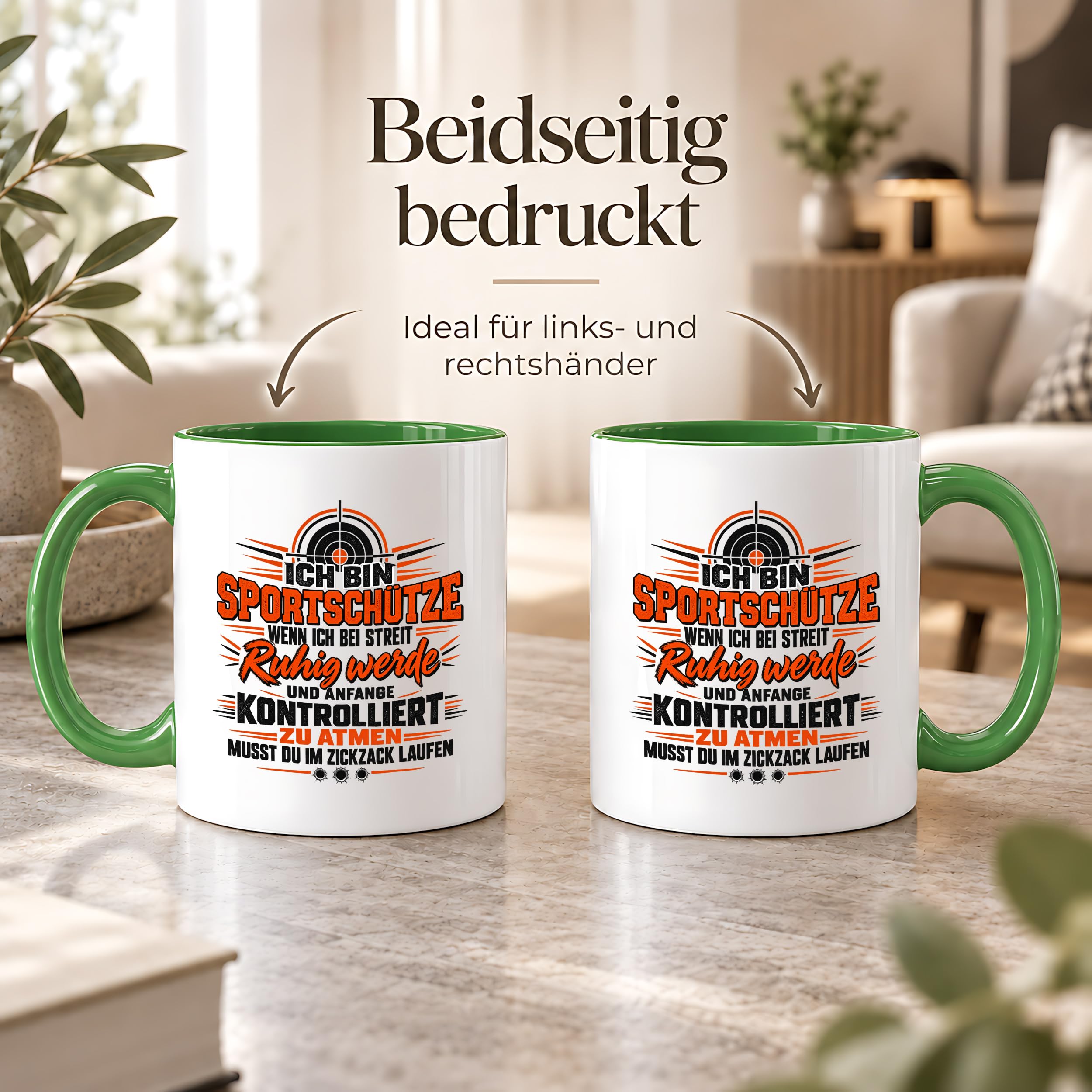 Herzbotschaft Tasse Sportschütze Geschenk Kaffeetasse Schützenverein