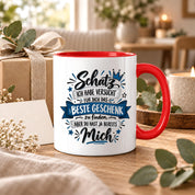 Herzbotschaft Tasse Geschenk Schatz Kaffeetasse für Freund Ehemann Teetasse
