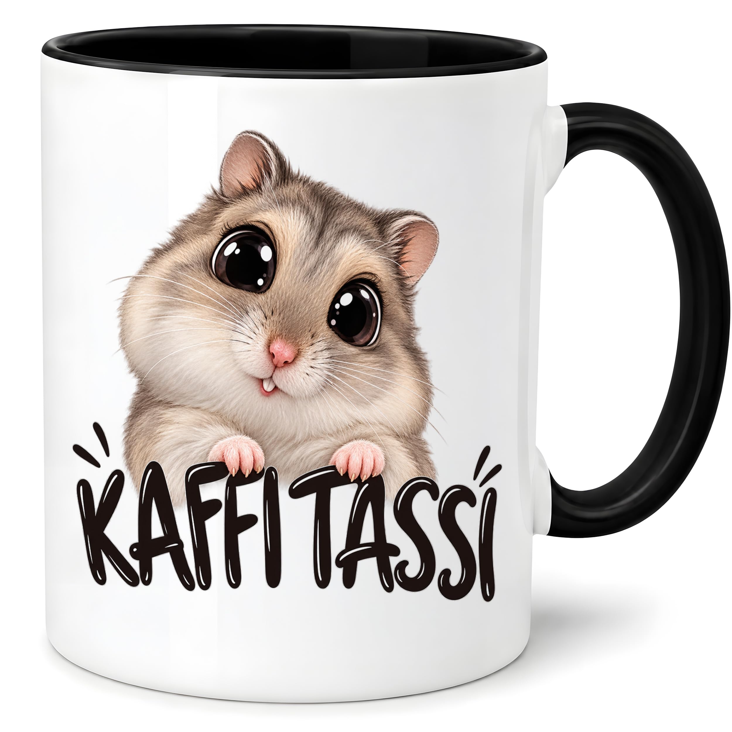 Herzbotschaft Kaffeetasse für Hamster Fans mit lustigem Spruch Kaffi Tassi
