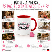 Herzbotschaft Tasse für beste Freundin Kaffeetasse Unbiologische Schwester
