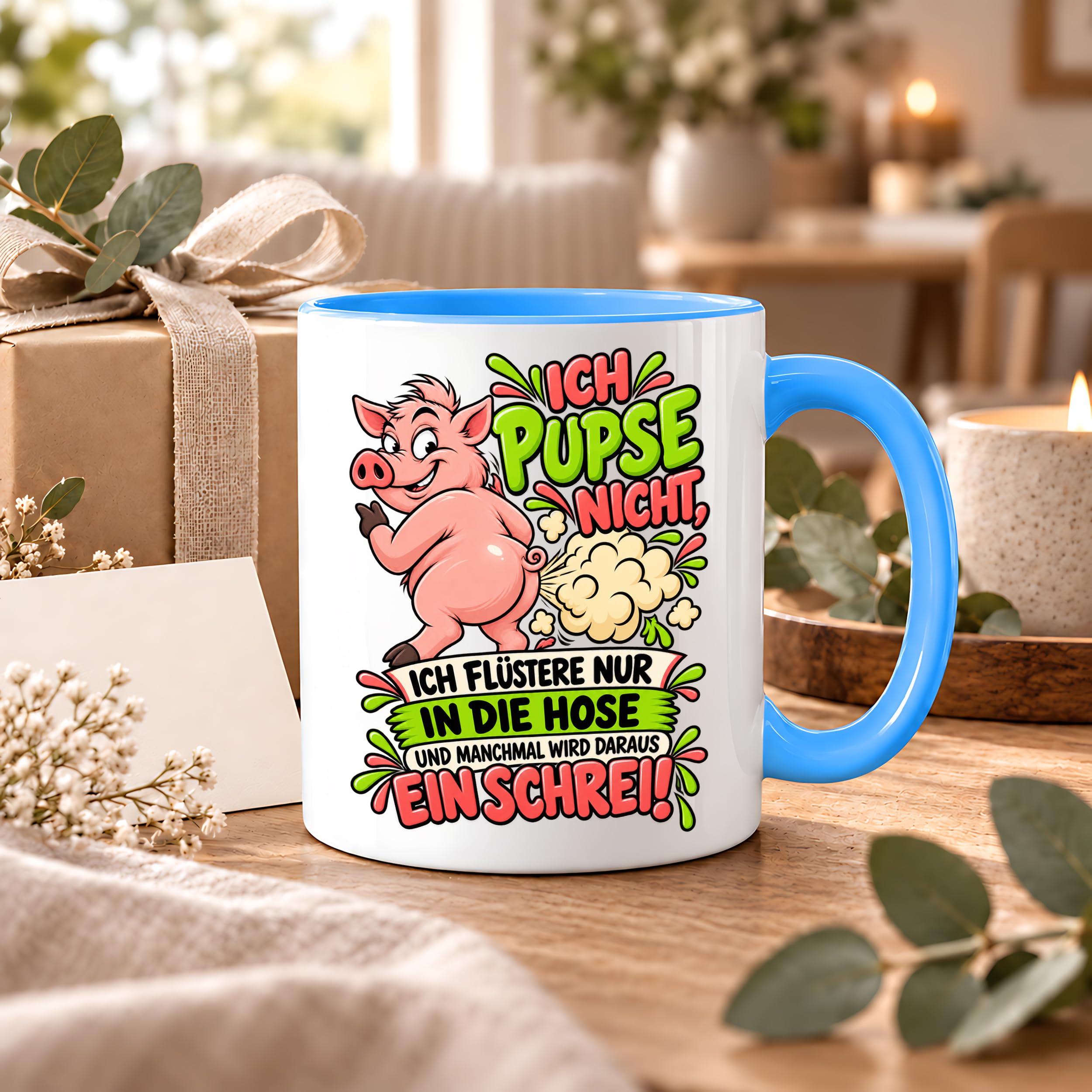 Herzbotschaft Tasse Ich pupse nicht Lustige Spruch Kaffeetasse Geschenk