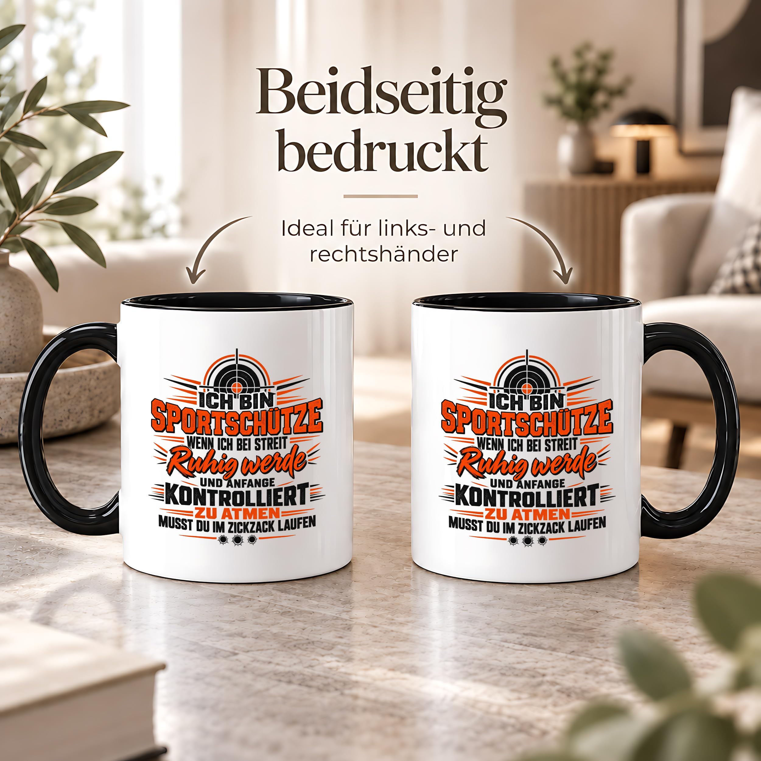 Herzbotschaft Tasse Sportschütze Geschenk Kaffeetasse Schützenverein