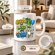 Herzbotschaft 18. Geburtstag Tasse Geburtstagsgeschenk für jungen Mann