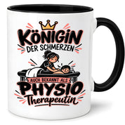 Herzbotschaft Tasse Physiotherapeutin Königin der Schmerzen Kaffeetasse