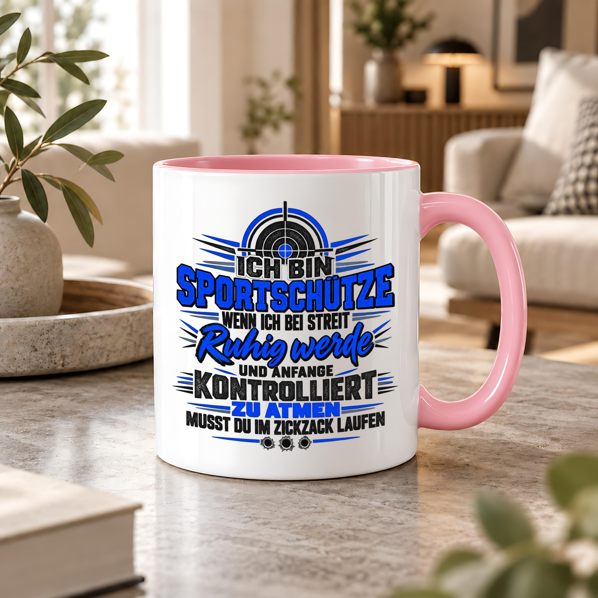 Herzbotschaft Sportschütze Tasse Geschenk für Schützenverein Kaffeetasse
