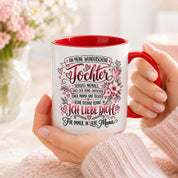 Herzbotschaft Tochter Tasse Geschenk von Mama Kaffeetasse hübsche Tochter