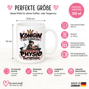 Herzbotschaft Tasse Physiotherapeutin Königin der Schmerzen Kaffeetasse