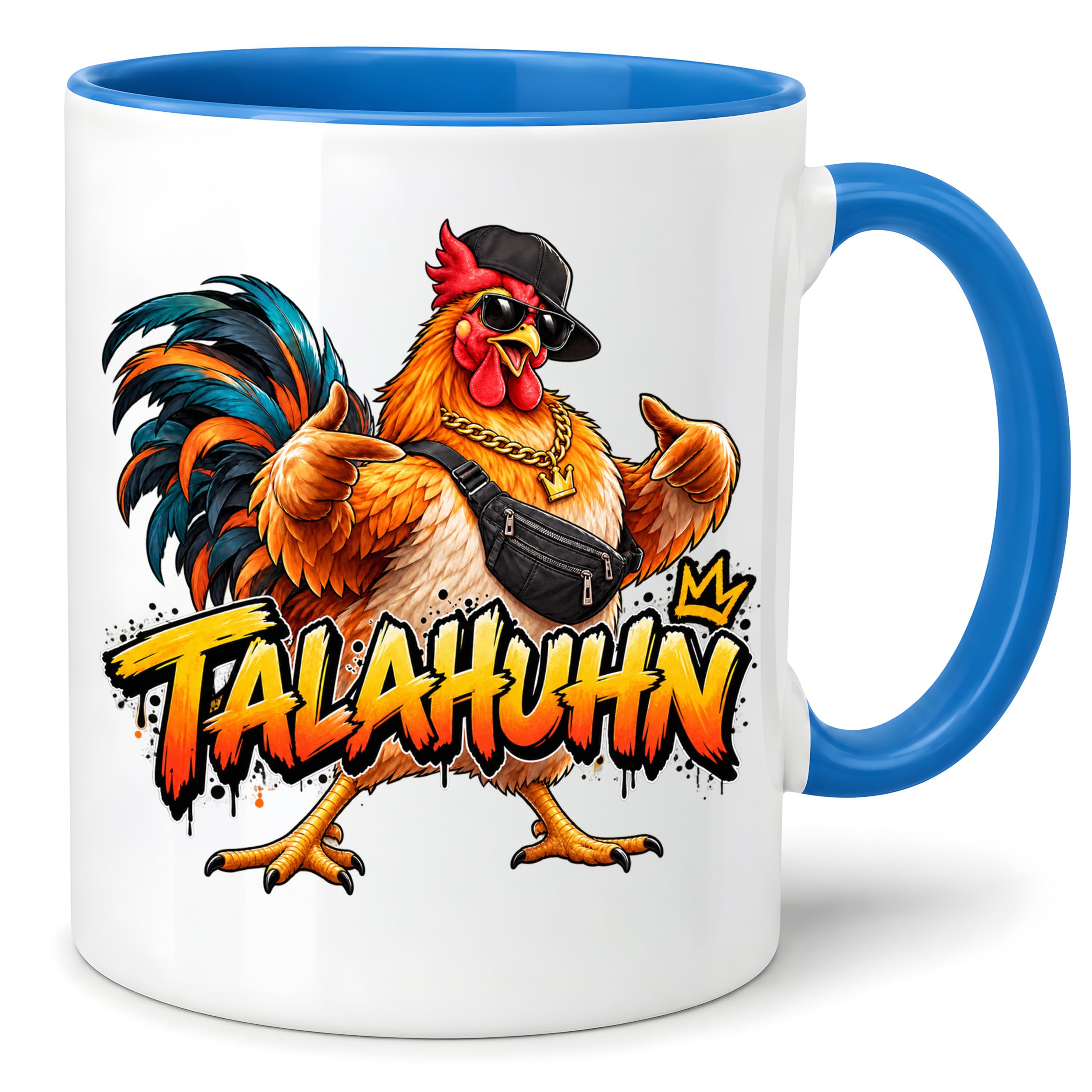 Herzbotschaft Tasse Talahuhn Hahn Lustige Kaffeetasse Tala Huhn Talahon