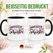 Herzbotschaft Tasse für beste Freundin Kaffeetasse Unbiologische Schwester