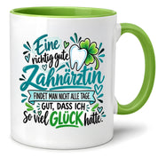 Herzbotschaft Zahnärztin Tasse Danke Kaffeetasse Geschenk in Zahnarztpraxis