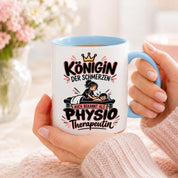 Herzbotschaft Tasse Physiotherapeutin Königin der Schmerzen Kaffeetasse