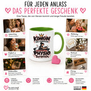 Herzbotschaft Tasse Physiotherapeutin Königin der Schmerzen Kaffeetasse