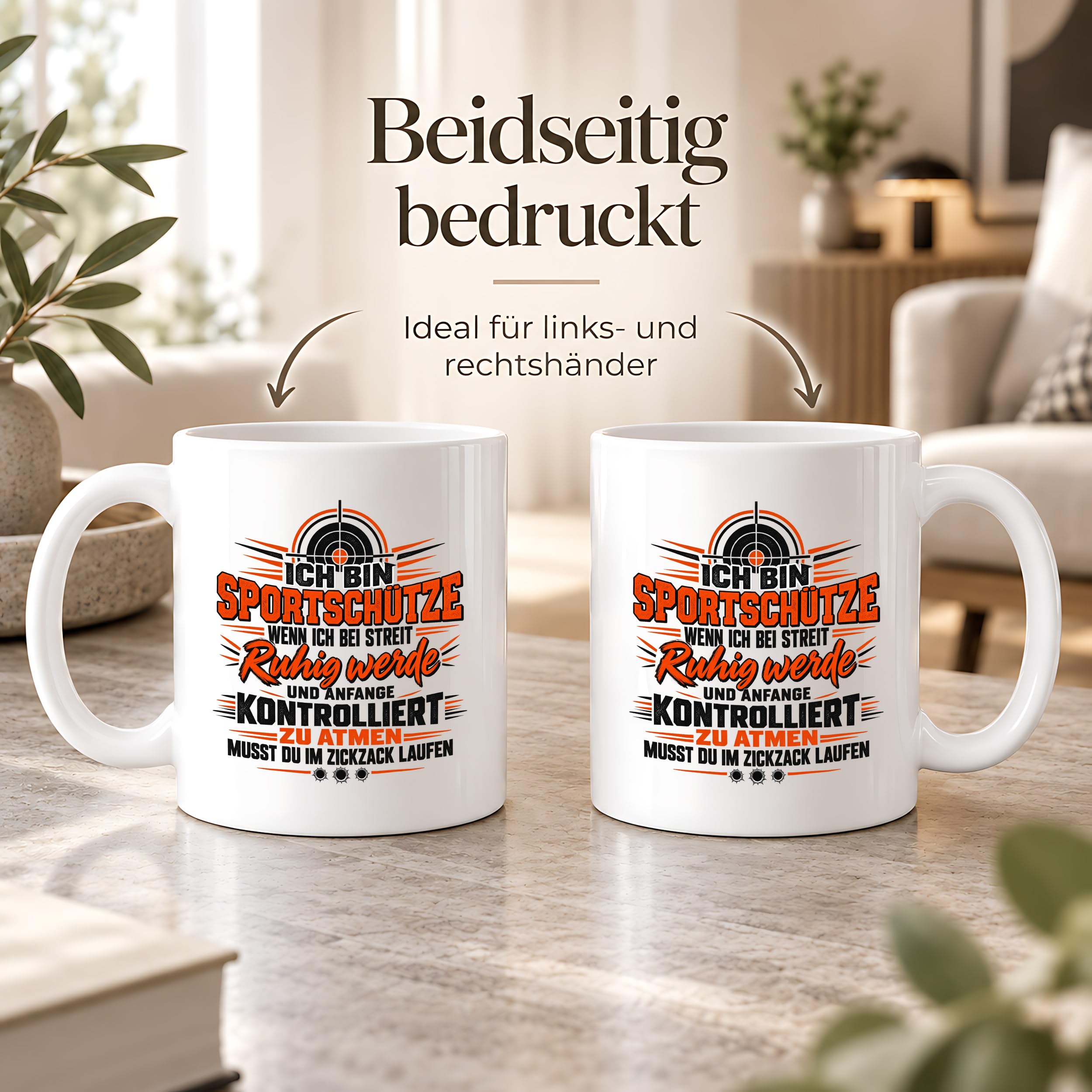 Herzbotschaft Tasse Sportschütze Geschenk Kaffeetasse Schützenverein