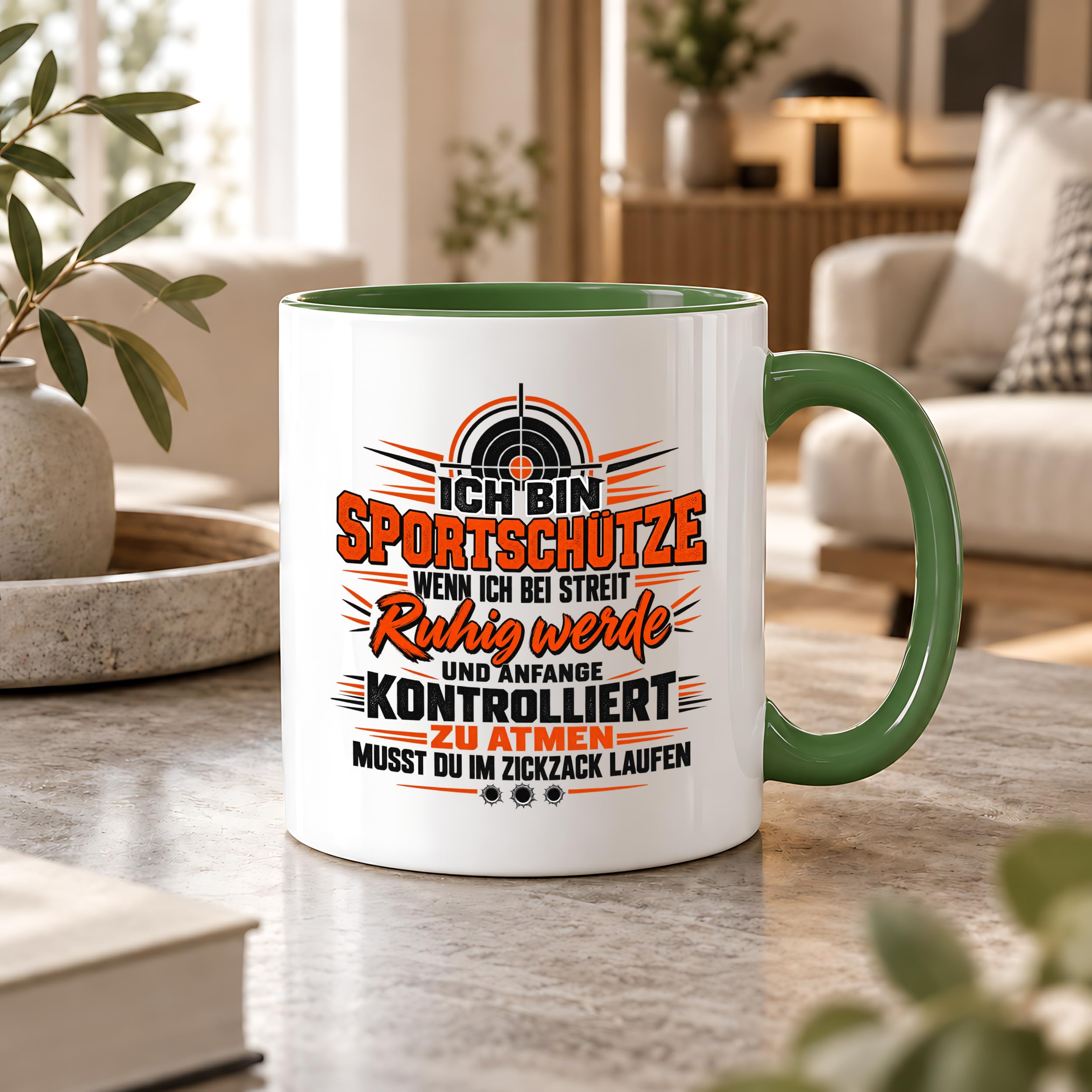 Herzbotschaft Tasse Sportschütze Geschenk Kaffeetasse Schützenverein