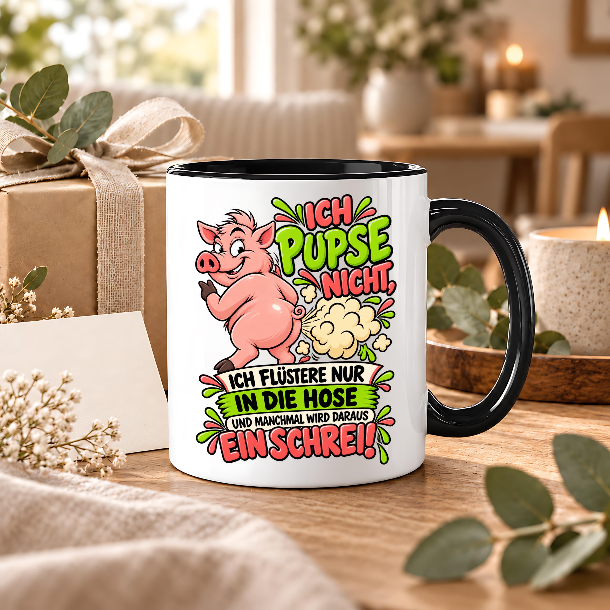 Herzbotschaft Tasse Ich pupse nicht Lustige Spruch Kaffeetasse Geschenk