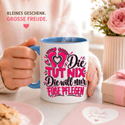 Herzbotschaft Tasse Fußpflege Kaffeetasse für Podologin mit lustigem Spruch