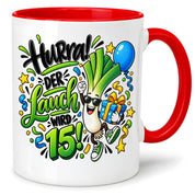 Herzbotschaft Tasse 15. Geburtstag Teetasse Geburtstagsgeschenk für Jungen