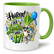 Herzbotschaft Tasse 17. Geburtstag – Kaffeetasse Geschenk für Jungen Mann