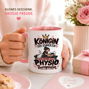 Herzbotschaft Tasse Physiotherapeutin Königin der Schmerzen Kaffeetasse