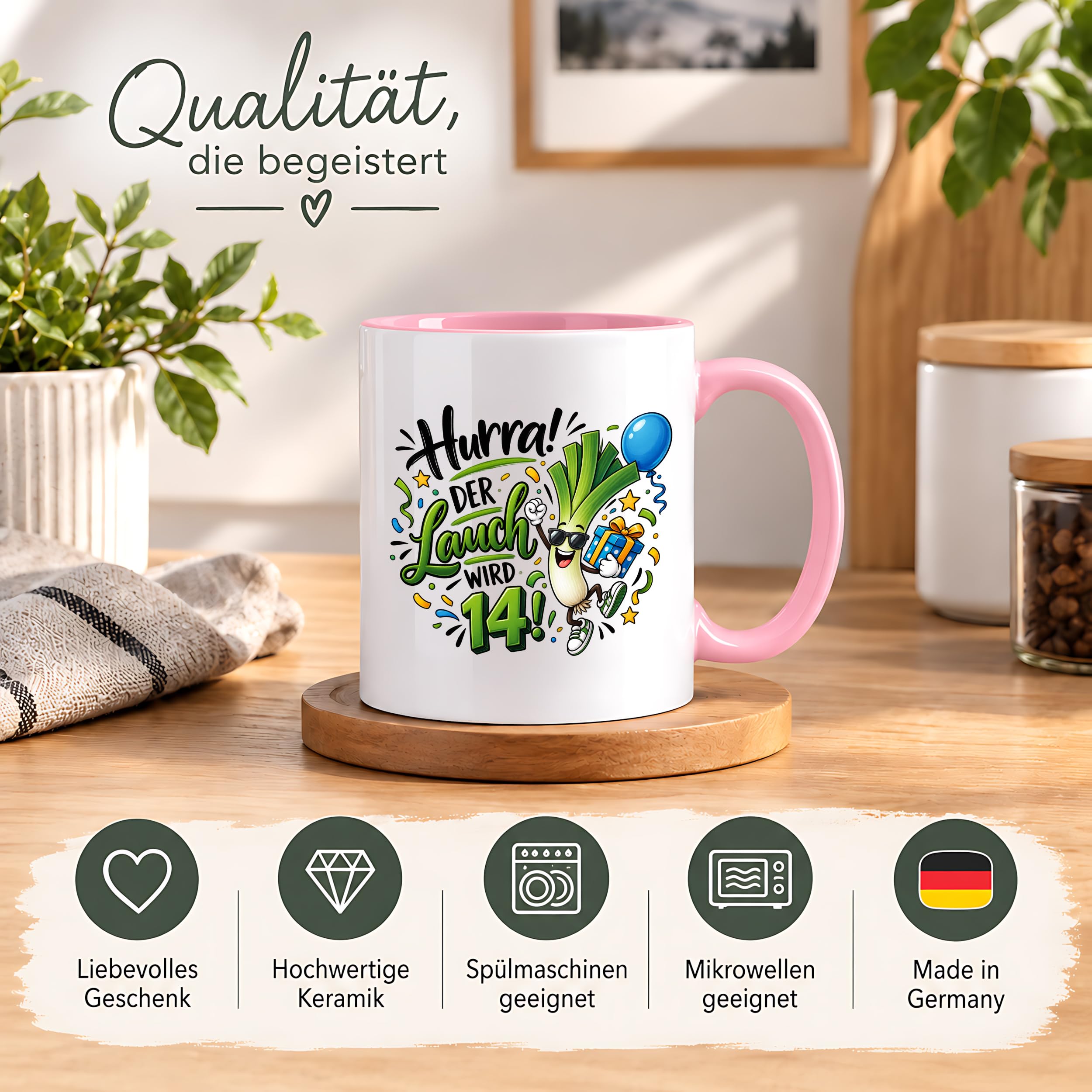 Herzbotschaft 14. Geburtstag Tasse Geburtstagsgeschenk Tasse für Teenager