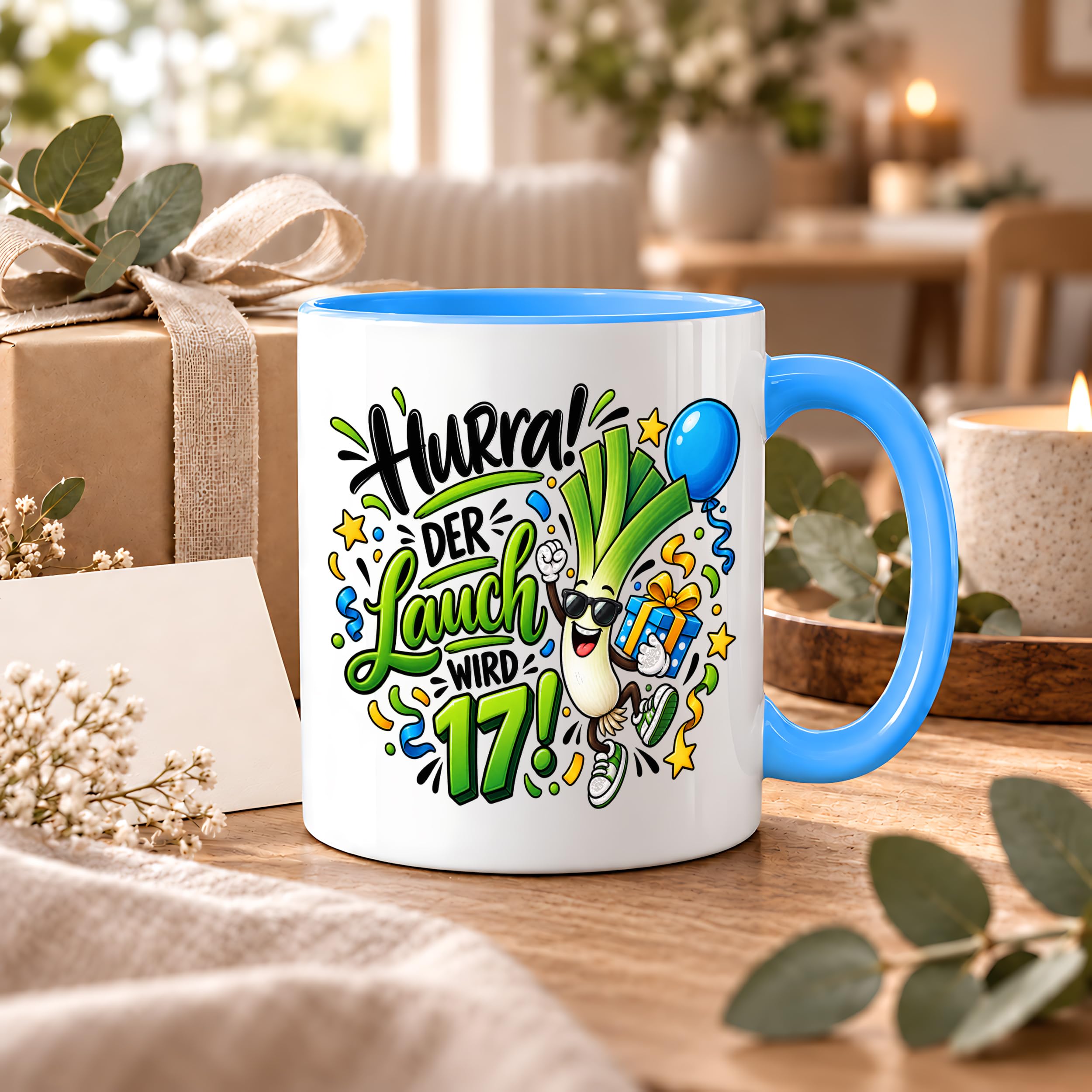 Herzbotschaft Tasse 17. Geburtstag – Kaffeetasse Geschenk für Jungen Mann