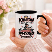 Herzbotschaft Tasse Physiotherapeutin Königin der Schmerzen Kaffeetasse