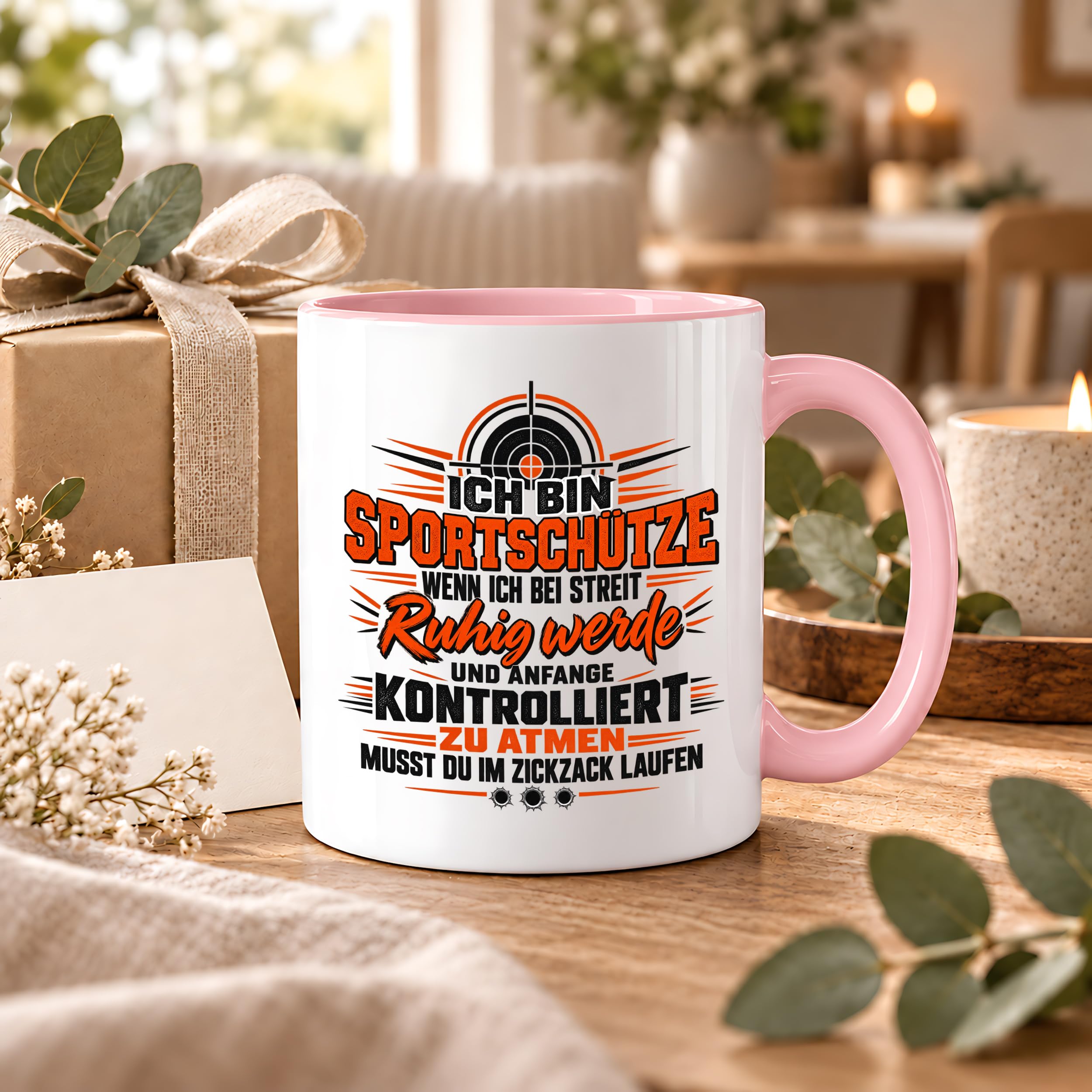 Herzbotschaft Tasse Sportschütze Geschenk Kaffeetasse Schützenverein